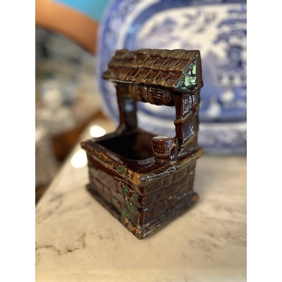 Vintage E. O. Brody A-916 Wishing Well Planter Brown Mid Century - Picture 2 of 9